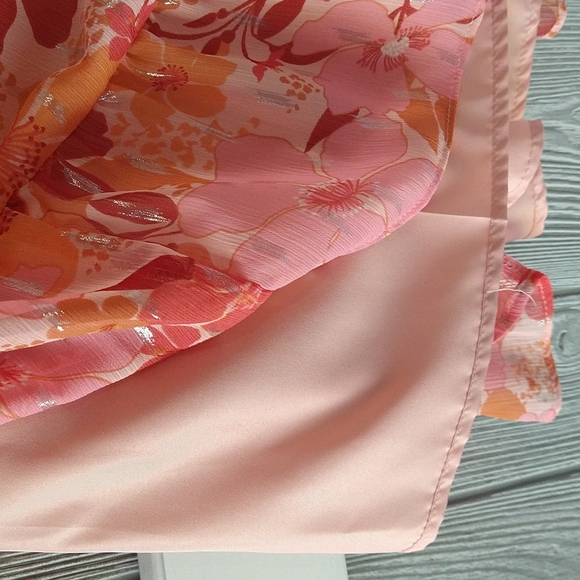 Dress by Lauren Conrad, Size Med. Floral multi color, sheer with under lay. - Picture 5 of 6